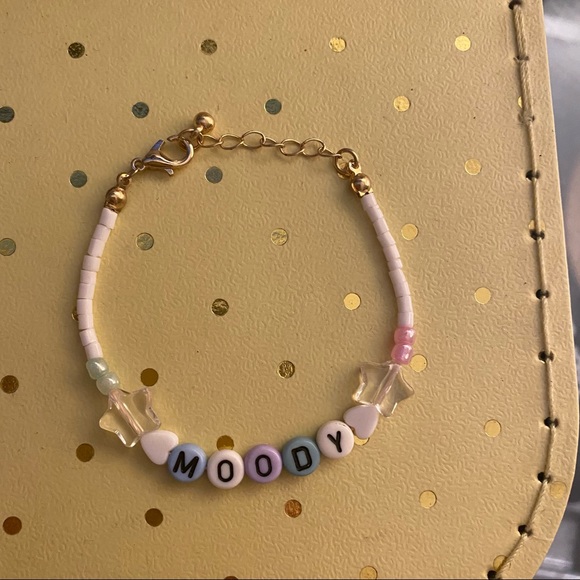 Urban Outfitters Jewelry - Moody Trendy Beaded Word Bracelet